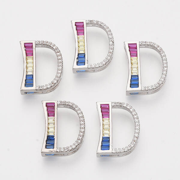 Brass Cubic Zirconia Slide Charms