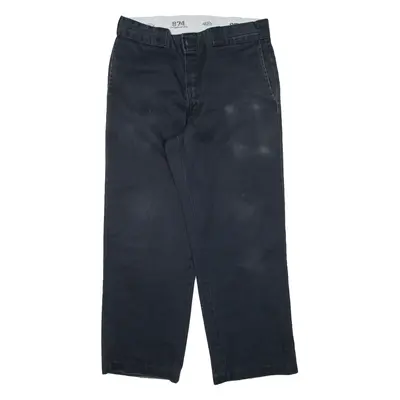 DICKIES 874 Workwear Mens Trousers Black Regular Straight W31 L26