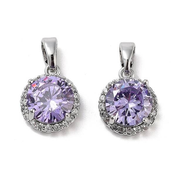 Brass Micro Pave Cubic Zirconia Charms