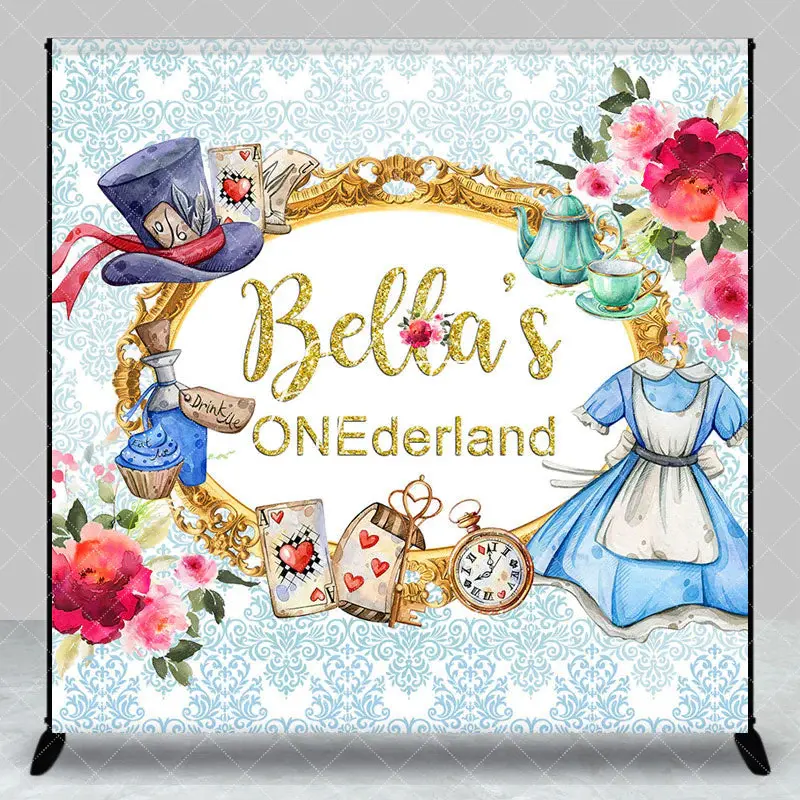 Aperturee Fairy Tale Floral Magic Onderland Custom Backdrop, 3X3FT(1X1M), 15 USD, custom birthday backdrops, DZAH0D786-O