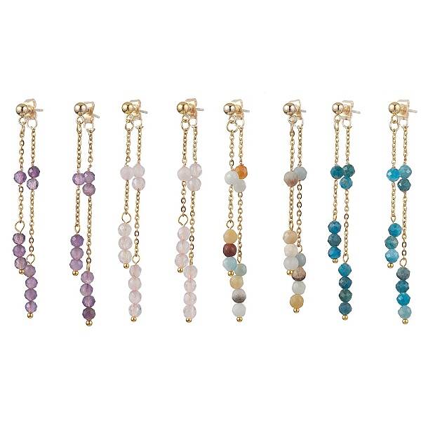 Natural Mixed Stone Ear Studs