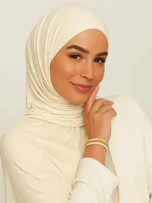 Women's Everyday Muslim Fashion Soft Stretch Jersey Hijab Headscarf, Soft Long Sun Protection Scarf, New Style Plain Color Wr...