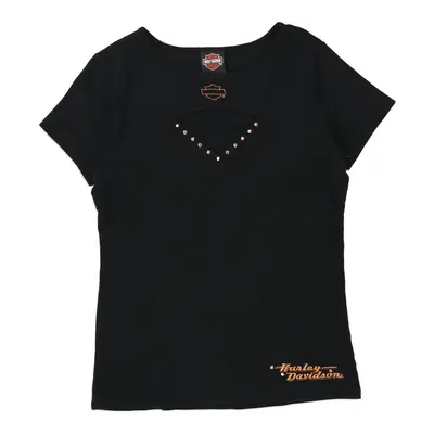 Buffalo, New York Harley Davidson Spellout T-Shirt - XL Black Cotton Blend