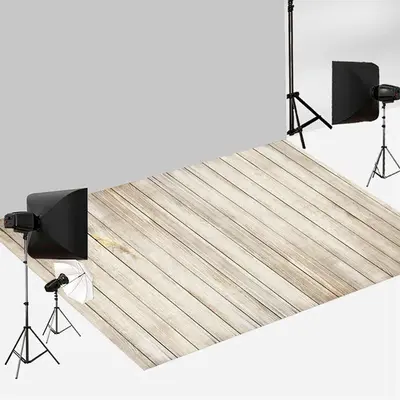 Aperturee White Vertical Wood Board Floor Backdrop For Photo | Photo Floor Drops | Newborn Photography Flooring | Floor Backg...