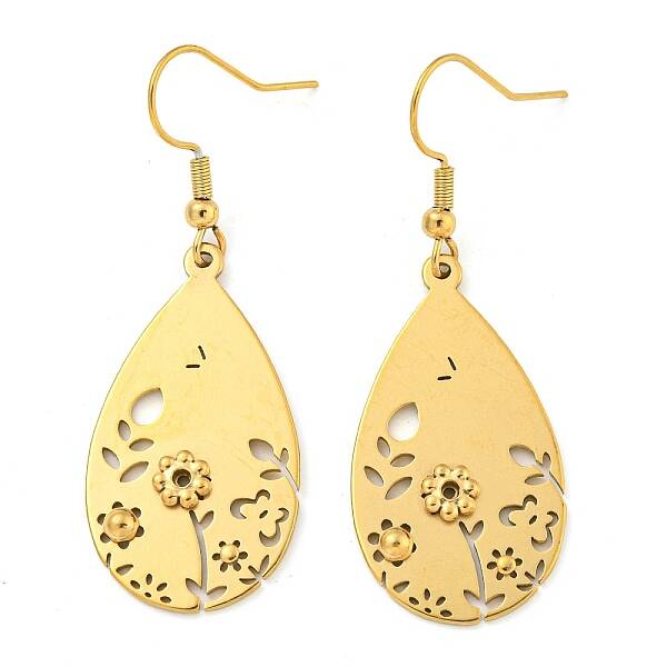 Ion Plating(IP) 304 Stainless Steel Dangle Earrings for Women