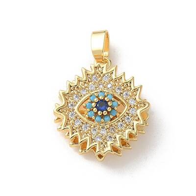 Brass Micro Pave Clear Cubic Zirconia Pendants