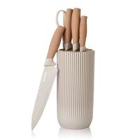Kitchen knife set stainless steel knife set gift box knife scissors five-piece set kitchen knife chef knife with storage buck...