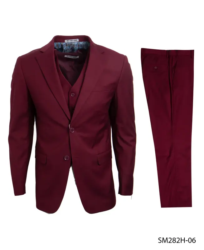 Stacy Adams Men's 3-Pc Executive Suit Notch Lapel Professional Look