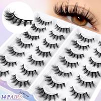 Cat Eye False Eyelashes, Natural Curling Wispy Faux Cluster Lashes, Volumized False Eyelashes for Women and Girls Eye Makeup ...