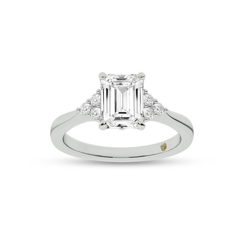 Eldra Illusion Trilliant Emerald Cut Lab Grown Diamond Engagement Ring | 14K White Gold 1 3/4 CT. TW.