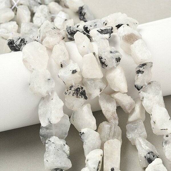 Raw Rough Natural Rainbow Moonstone Beads Strands