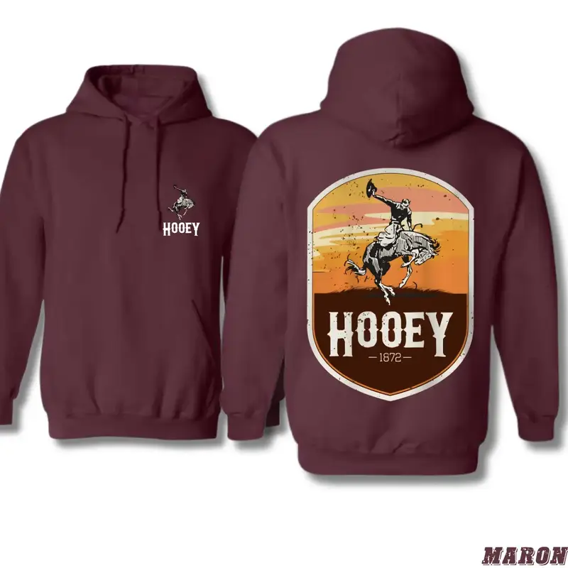 Hooey Hoodie - Classic Western Rodeo Design with Bold Cowboy Graphics, Unisex Sweatshirt for Everyday Comfort and Western Sty...