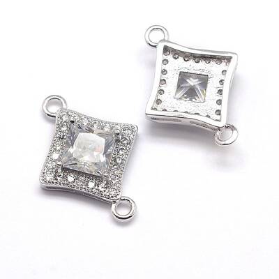 CZ Brass Micro Pave Cubic Zirconia Links