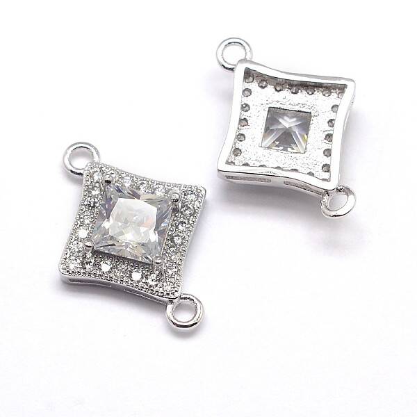 CZ Brass Micro Pave Cubic Zirconia Links