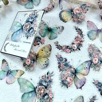 Butterfly & Moon Flower Sticker, 30pcs/pack Multi-purpose Waterproof Decal, Decorative Floral Stickers for DIY & Craft Projec...