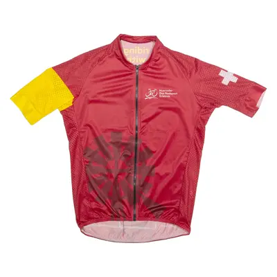 Cycling Zip Up Mens Jersey Red High Neck S