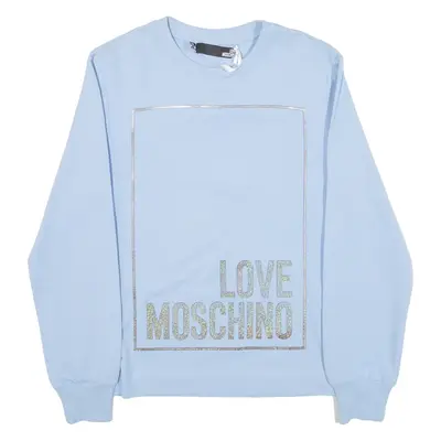 LOVE MOSCHINO Womens Sweatshirt Blue UK 6