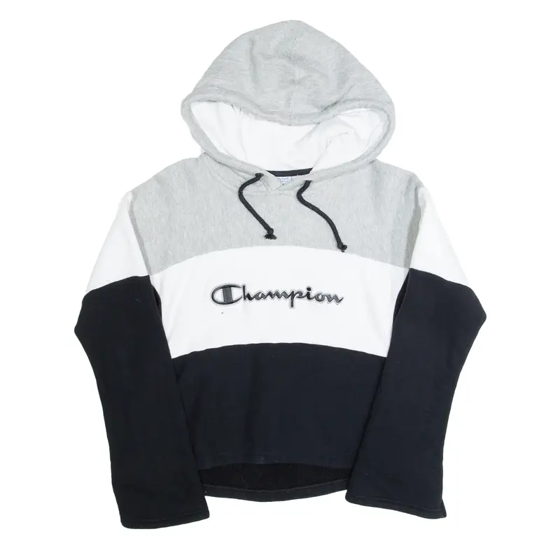CHAMPION Grey Pullover Colourblock Hoodie Womens XS