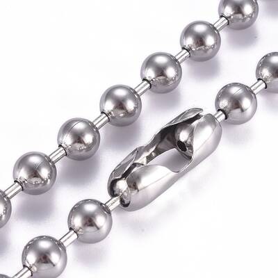 Non-Tarnish 304 Stainless Steel Ball Chain Necklace