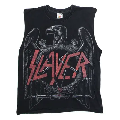 FRUIT OF THE LOOM Slayer Tour 2010 Womens Band T-Shirt Black Sleeveless S