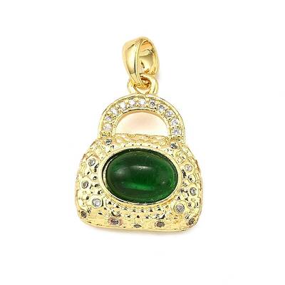 Brass Micro Pave Clear Cubic Zirconia Pendants