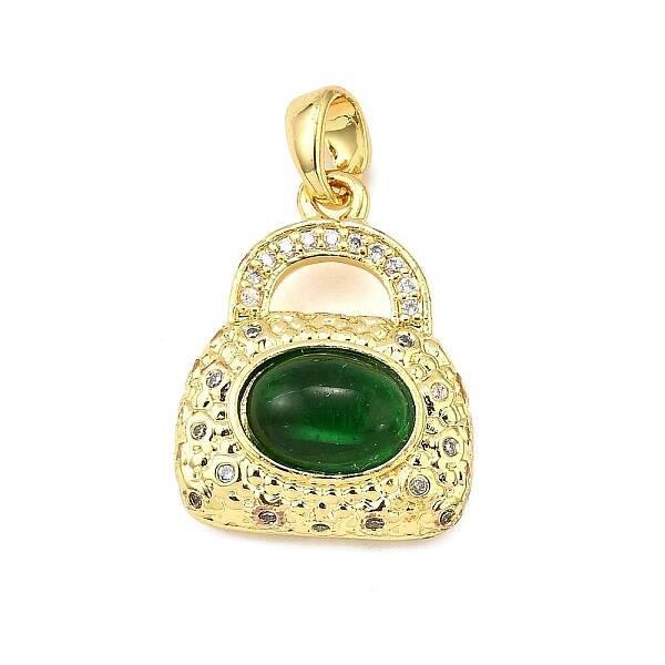 Brass Micro Pave Clear Cubic Zirconia Pendants