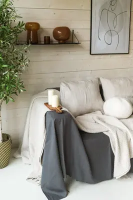 Linen waffle blanket in Cream | Size: King 260x220