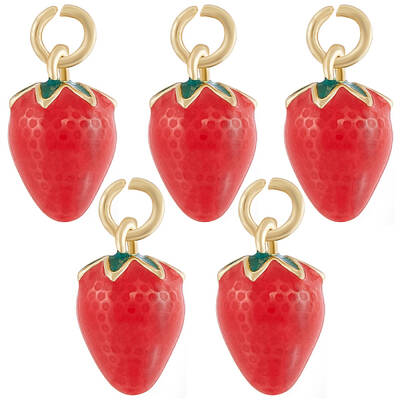 5Pcs Brass Enamel Charms