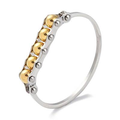 Round Beaded 304 Stainless Steel Bangles