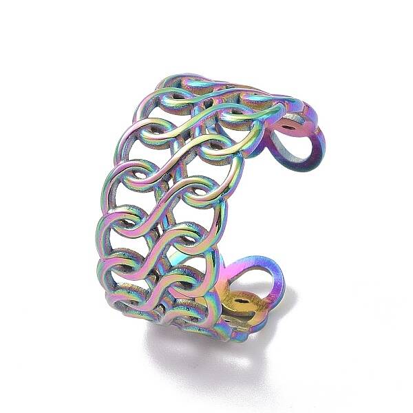 Ion Plating(IP) 304 Stainless Steel Infinity Open Cuff Ring