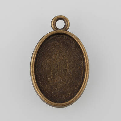 Oval Two-Sided Alloy Pendant Cabochon Settings