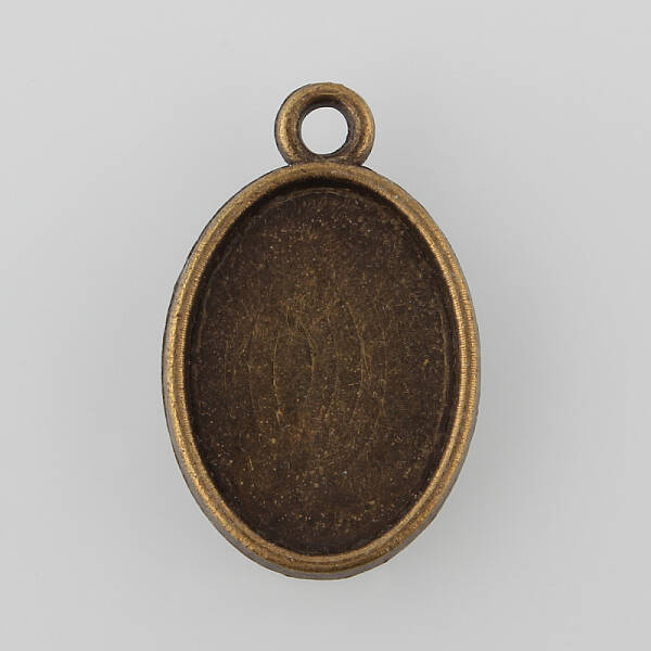 Oval Two-Sided Alloy Pendant Cabochon Settings