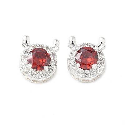 Brass Micro Pave Cubic Zirconia Beads