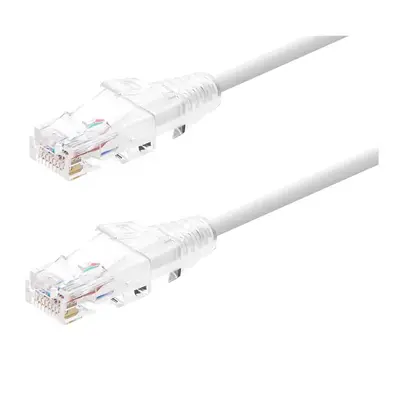 34642 Monoprice Cat6 Component Level Ethernet Cable SlimRun Pure Bare Copper UTP 28AWG 550MHz Snagless RJ45 50ft White