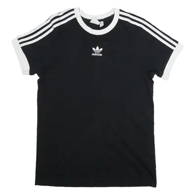 ADIDAS Womens T-Shirt Black UK 6