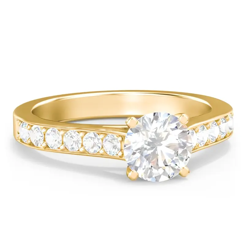 10K Gold 0.5 to 3 CT Round Lab Created Diamond Engagement Ring D VVS1-VS1 Clarity 3EX IGI Certified