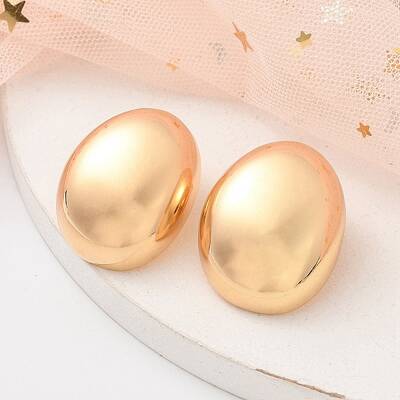 Alloy Oval Stud Earrings