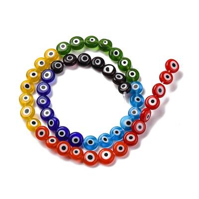 Chakra Theme Handmade Evil Eye Lampwork Beads Strands