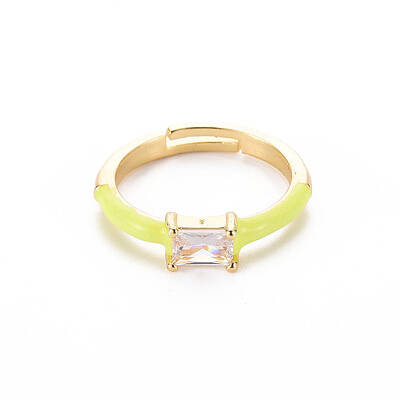 Brass Enamel Cuff Rings