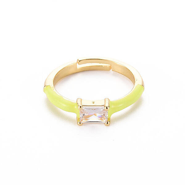 Brass Enamel Cuff Rings