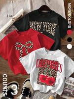 Women's Cherry Print Round Neck Tee, Fashion Casual Crew Neck Short Sleeve T-shirt for Daily Holiday Vacation Outdoor Wear, L...