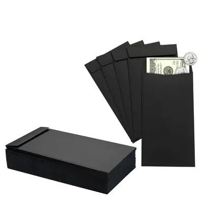 Multifunctional Cash Envelope, 100pcs Square Solid Color Cash Paper Envelopes, Storage Supplies For Cash, Envelopes & Postal ...