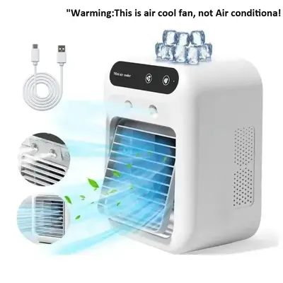 Portable Air Conditioner Fan, Multifunctional Cooling Fan, 3 in 1 Cooling Fan with 2 Spray Speeds, Usb Charging Fan, Personal...
