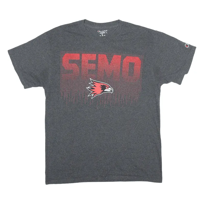 CHAMPION Redhawks Football USA T-Shirt Grey Short Sleeve Mens M