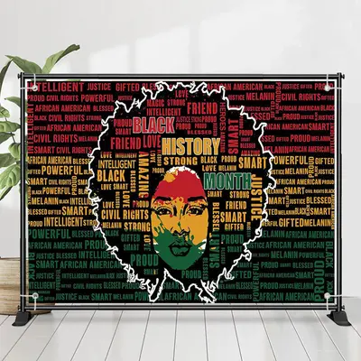 African Dense Letters Black History Month Backdrop - Aperturee