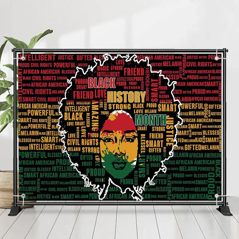 African Dense Letters Black History Month Backdrop - Aperturee