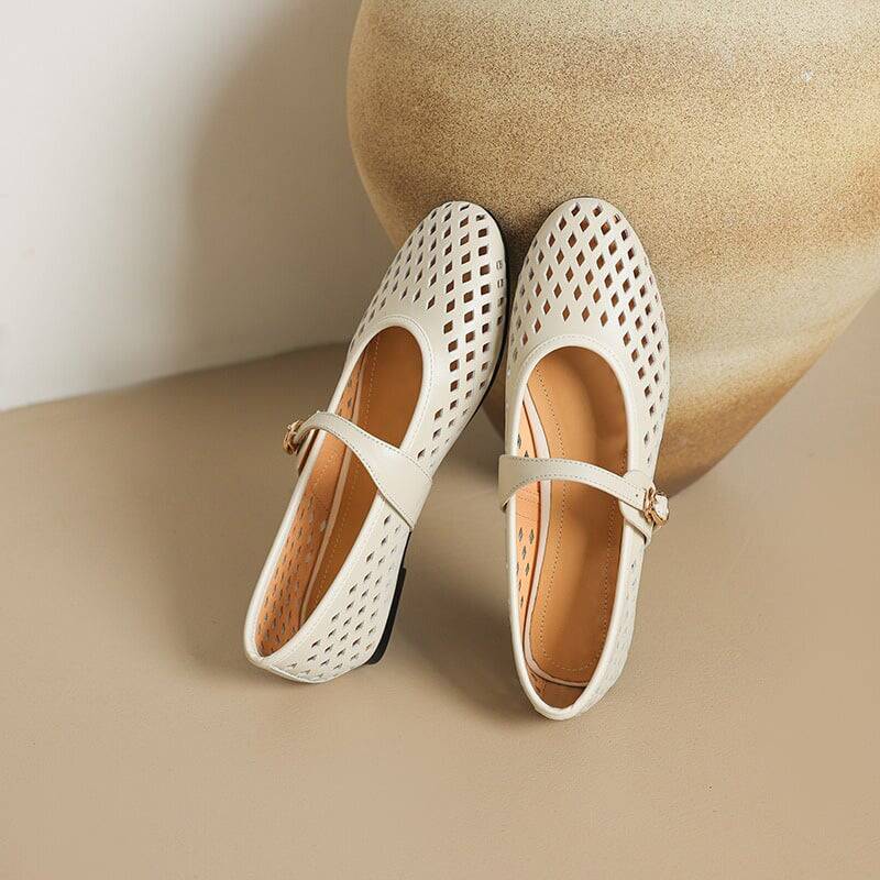 CHIKO Soleil Round Toe Block Heels Mary Jane Flats
