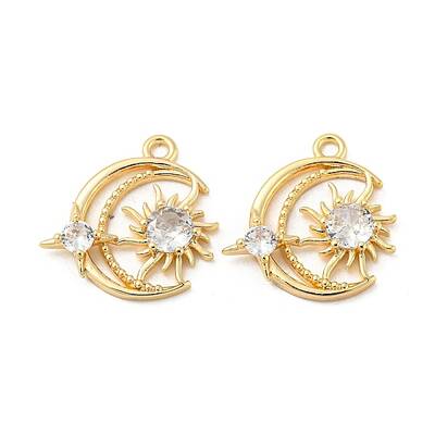 Brass Micro Pave Clear Cubic Zirconia Pendant