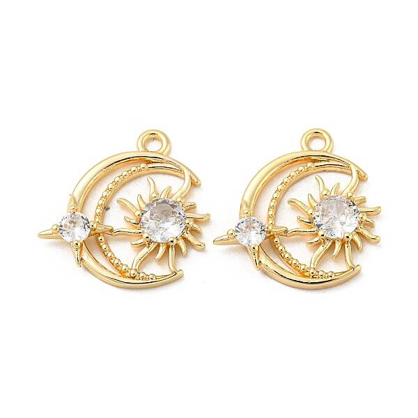 Brass Micro Pave Clear Cubic Zirconia Pendant