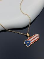 Fashion Stainless Steel Flag Design Charm Necklace, Punk Streetwear Women Matching Necklace, Hip Hop Matching Vintage Jewelry...